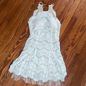 lace white dress high neck